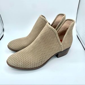 Lucky Brand Tan Suede and Leather Ankle Booties